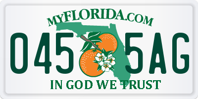 FL license plate 0455AG