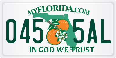 FL license plate 0455AL