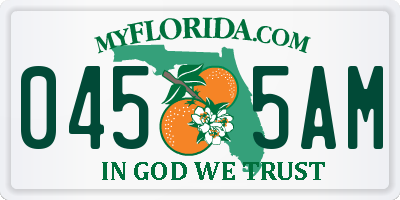 FL license plate 0455AM