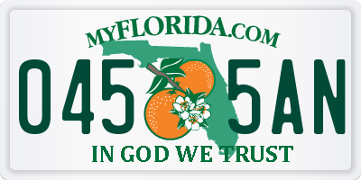 FL license plate 0455AN