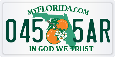 FL license plate 0455AR