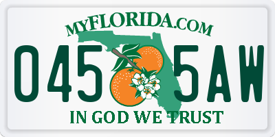 FL license plate 0455AW