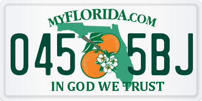 FL license plate 0455BJ