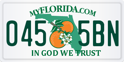 FL license plate 0455BN