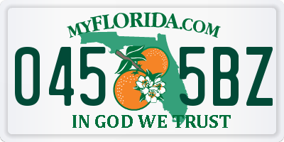 FL license plate 0455BZ