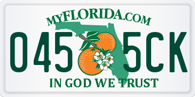 FL license plate 0455CK