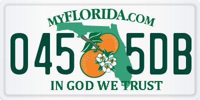 FL license plate 0455DB