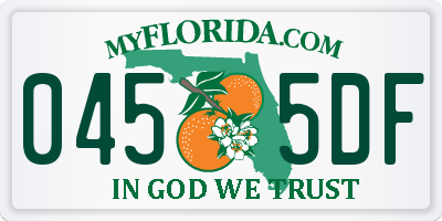 FL license plate 0455DF
