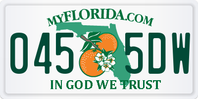 FL license plate 0455DW