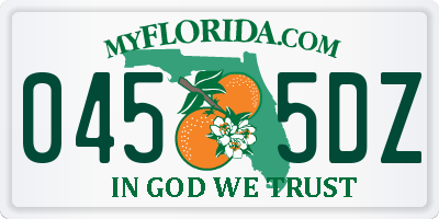 FL license plate 0455DZ