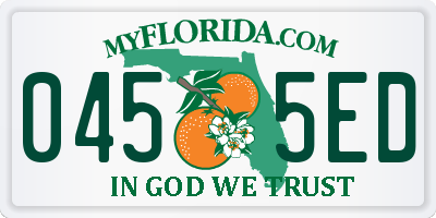 FL license plate 0455ED