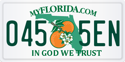 FL license plate 0455EN