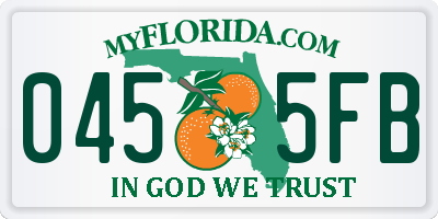 FL license plate 0455FB
