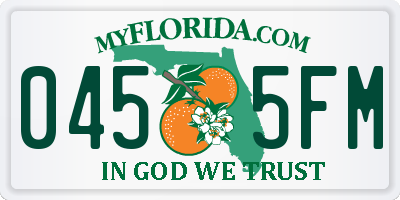 FL license plate 0455FM