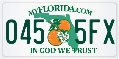FL license plate 0455FX