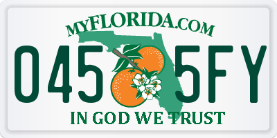 FL license plate 0455FY