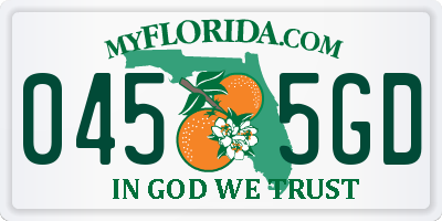 FL license plate 0455GD