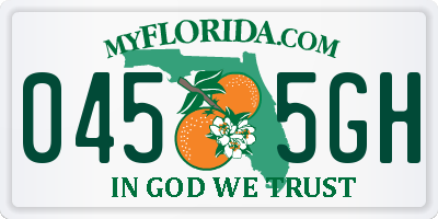 FL license plate 0455GH