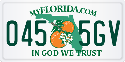 FL license plate 0455GV