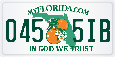 FL license plate 0455IB
