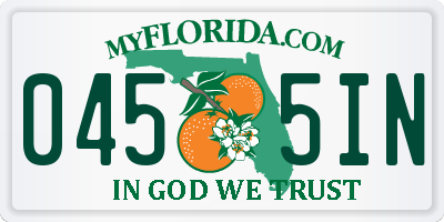 FL license plate 0455IN