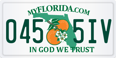 FL license plate 0455IV