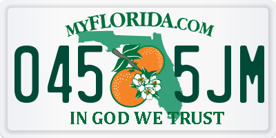 FL license plate 0455JM