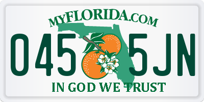 FL license plate 0455JN