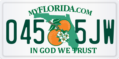 FL license plate 0455JW