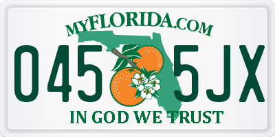 FL license plate 0455JX
