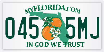 FL license plate 0455MJ