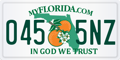 FL license plate 0455NZ