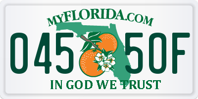 FL license plate 0455OF