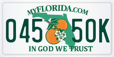 FL license plate 0455OK