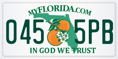 FL license plate 0455PB