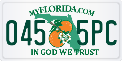 FL license plate 0455PC