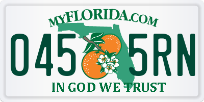 FL license plate 0455RN