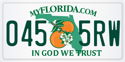 FL license plate 0455RW