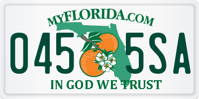 FL license plate 0455SA