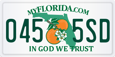 FL license plate 0455SD