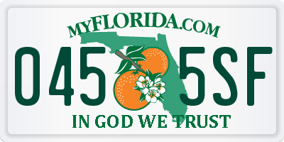 FL license plate 0455SF