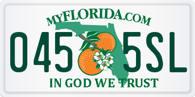 FL license plate 0455SL