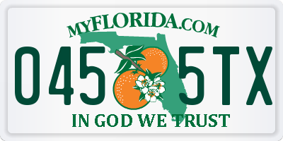 FL license plate 0455TX