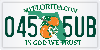FL license plate 0455UB