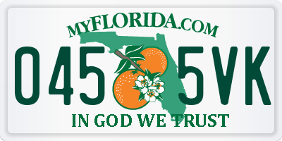 FL license plate 0455VK