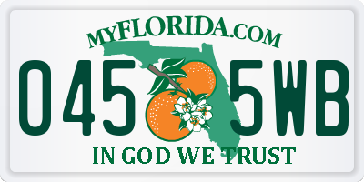 FL license plate 0455WB