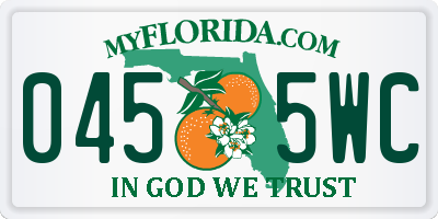 FL license plate 0455WC
