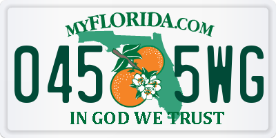 FL license plate 0455WG
