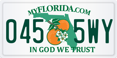 FL license plate 0455WY