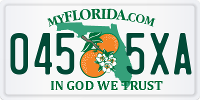 FL license plate 0455XA